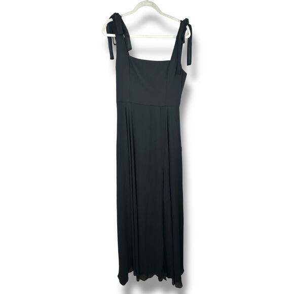 Lulus NWT Love Me Forever Black Tie-Strap Square Neck Maxi Dress Medium - Picture 3 of 10